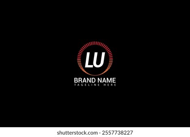 LU letter logo design. circle, triangle, hexagon, flat and simple style with white color variation letter logo set in one artboard. LU minimalist