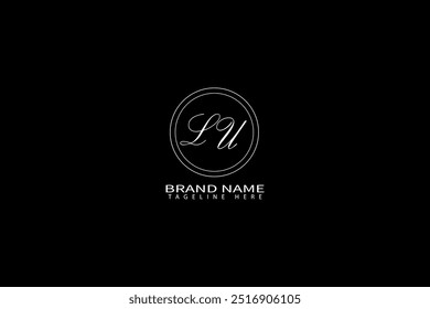 Diseño del logotipo de la letra de LU sobre fondo negro. Concepto de logotipo de letra de iniciales creativas de LU. Diseño único de LU