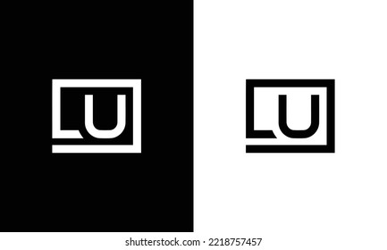 plantilla vectorial de diseño de logotipo de letras LU