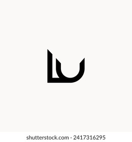 LU logo design icon black color vector template.