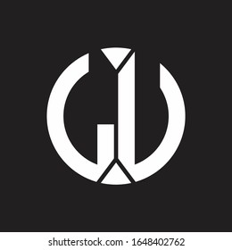LU-Logo-Monogramm mit kreisförmigem Bänderstil