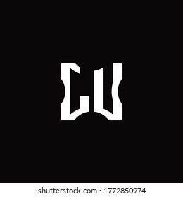 Monograma del logotipo de la LU con la plantilla de diseño de elementos cortados