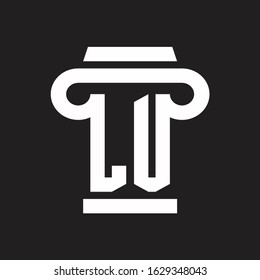 LU Logo monogram with pillar style design template