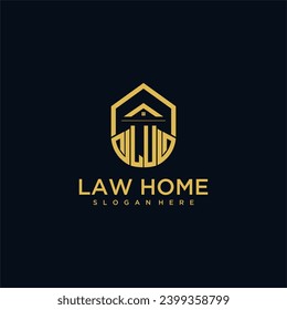 LU monogram initial logo for lawhome with shape home design