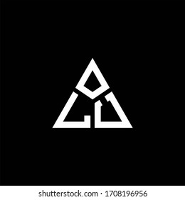 LU monogram logo with 3 pieces shape isolated on triangle design template