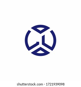 LU monogram logo with abstract shapes in modern style design template