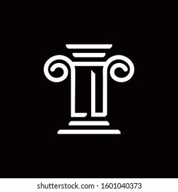 LU monogram logo with pillar style design template