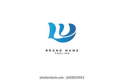 LU, UL, Abstract initial monogram letter alphabet logo design