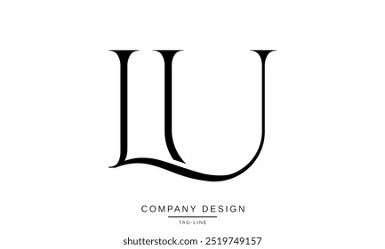 LU, UL Abstract Letters Logo Monogram Design Font