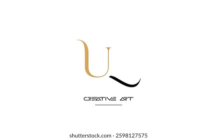 LU, UL, L, U abstract letters logo monogram