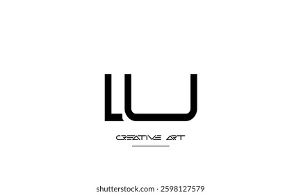 LU, UL, L, U abstract letters logo monogram