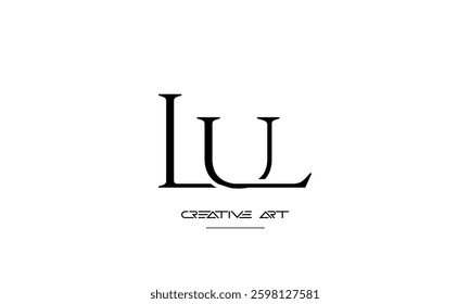 LU, UL, L, U abstract letters logo monogram