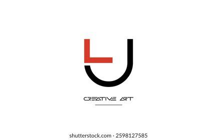 LU, UL, L, U abstract letters logo monogram