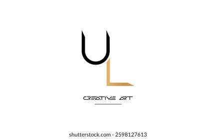 LU, UL, L, U abstract letters logo monogram