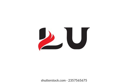 LU, UL logo design template vector illustration