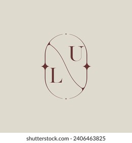 LU wedding classic in elegant monogram with high quality professional design that will print well