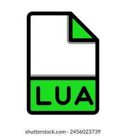 Lua file type format icon. extension document files icons symbol. with flat and outline style