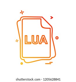 LUA file type icon design vector