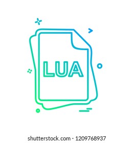 LUA file type icon design vector