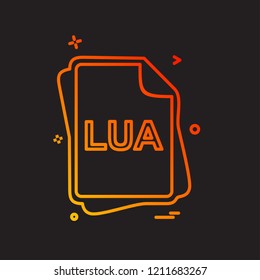 LUA file type icon design vector