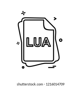 LUA file type icon design vector