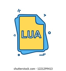 LUA file type icon design vector