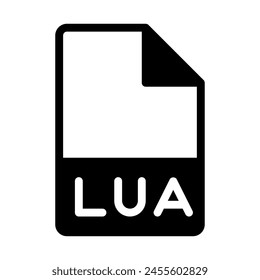 Lua file type icon. document files and folder format symbol icons, in solid style.