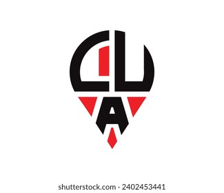 LUA letter location shape logo design