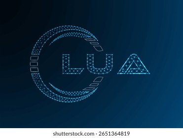 LUA low poly letter logo vector design. LUA lower poly logo design. Low poly logo.