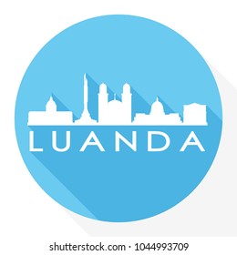 Luanda Angola Flat Icon Skyline Silhouette Design City Vector Art Logo.