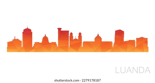 Luanda, Angola Low Poly Skyline Clip Art City Design. Geometric Polygon Graphic Horizon Icon. Vector Illustration Symbol.