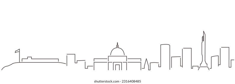 Luanda Dark Line Simple Minimalist Skyline With White Background