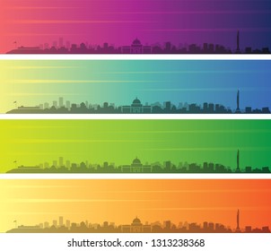 Luanda Multiple Color Gradient Skyline Banner
