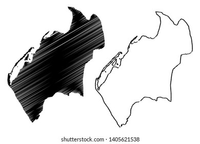 Luanda Province (Provinces of Angola, Republic of Angola) map vector illustration, scribble sketch Luanda map