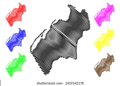 Luanda Province (Provinces of Angola, Republic of Angola) map vector illustration, scribble sketch Luanda map