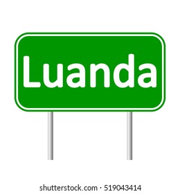 Luanda road sign isolated on white background.