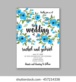 Luau invitation with floral wreath Wedding invitation card with  floral background