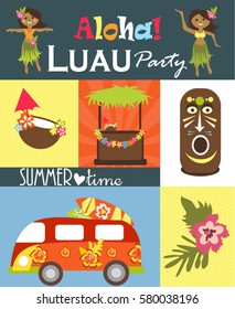 Luau Party Invitation Card