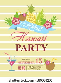 Luau party invitation card