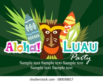 Luau party invitation card