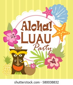 Luau Party Invitation Card