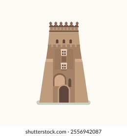Lubart's Castle. Ukraine. Flat illustration