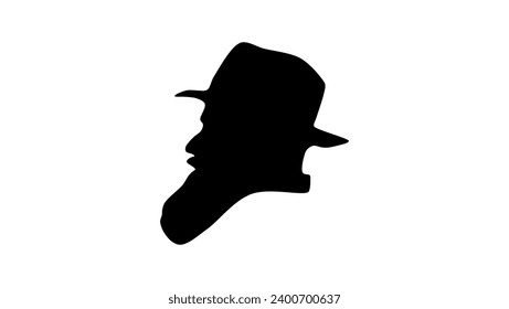 The Lubavitcher Rebbe, black isolated silhouette