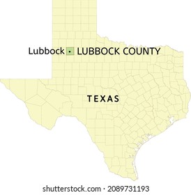 Lubbock County And City Of Lubbock Location On Texas State Map