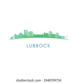 Lubbock skyline silhouette. Vector design colorful illustration.