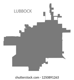 Lubbock Texas City Map Grey Illustration Silhouette