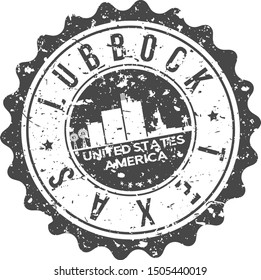 Lubbock Texas City Skyline. Silhouette City. Design Vector. Famous Monuments.