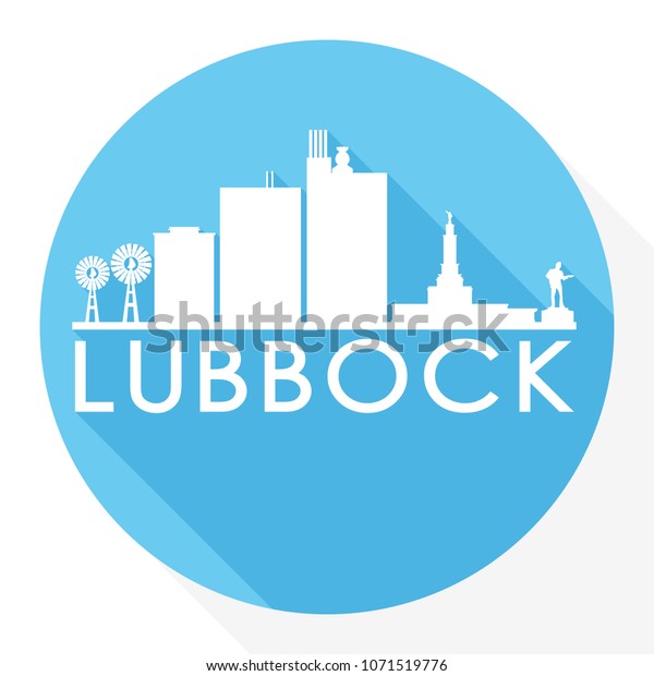Lubbock Texas Flat Icon Skyline Silhouette Stock Vector (Royalty Free