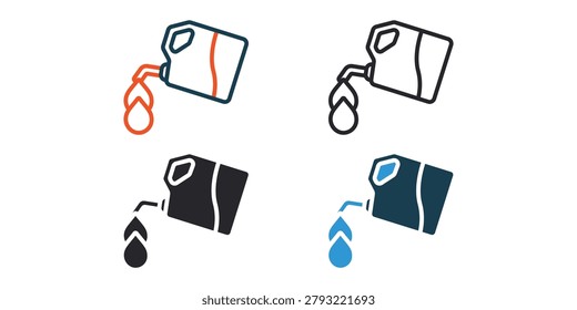 lube icons outline and Flat Style,transparent background