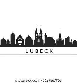 Lubeck Cityscape Silhouette Vector with Germany.
